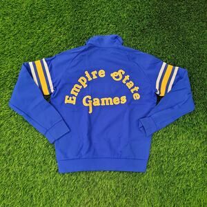Vintage 80s Empire-State-Games Track Jacket Women L 20x23 USA New York